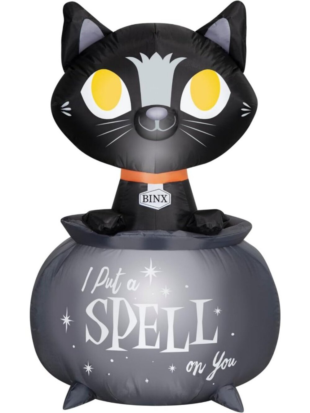 3.5' Hocus Pocus Binx Airblown Inflatable Halloween Decor with Calderon Scene